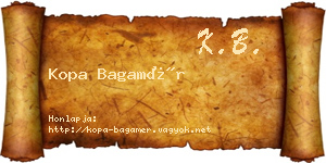 Kopa Bagamér névjegykártya